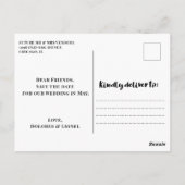 Romantische Blush Roze Bloemen Foto Save the Date Briefkaart (Achterkant)