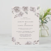 Romantische Blush Roze Bloemen Waterverf bruiloft Kaart (Staand voorkant)