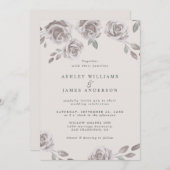 Romantische Blush Roze Bloemen Waterverf bruiloft Kaart (Voorkant / Achterkant)