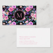 Romantische Blush Roze Bloemen Waterverf Visitekaartje (Voorkant / Achterkant)