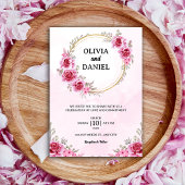 romantische blush roze bordeaux bloemenbruiloft kaart