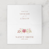 Romantische Blush Roze Botanische Trouwtafel Plaatskaartje (Buitenkant ongevouwen)