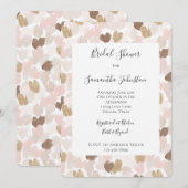 Romantische Blush Roze Bruine Harten Bruiloft Kaart (Voorkant / Achterkant)