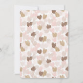 Romantische Blush Roze Bruine Harten Bruiloft Kaart (Achterkant)