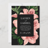 Romantische Blush Roze Donker  Bloemen Bruiloft Kaart (Voorkant)