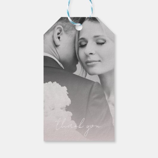 Romantische Blush Roze Elegant Bruiloft Welkom Cadeaulabel (Achterkant)