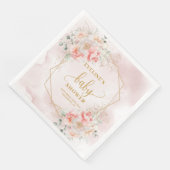 Romantische blush roze floral baby shower servette servet (Hoek)