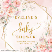 Romantische blush roze floral baby shower servette servet