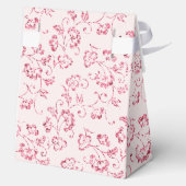 Romantische Blush Roze Glitter Bloemen Bruiloft Bedankdoosjes (Achterkant)