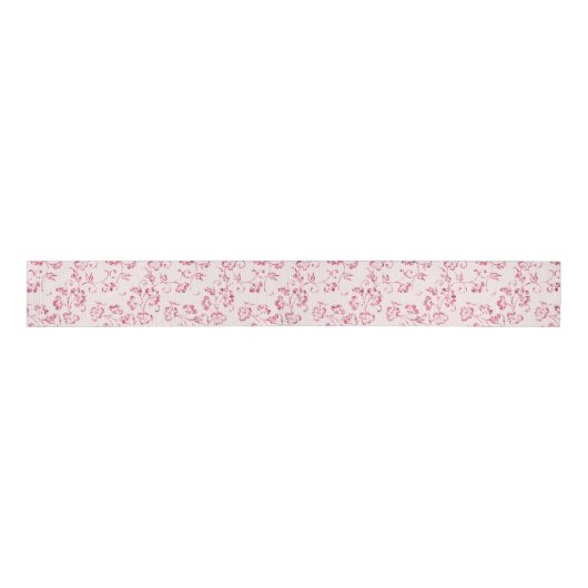 Romantische Blush Roze Glitter Bloemen Bruiloft Grosgrain Lint (Voorkant)