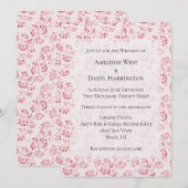 Romantische Blush Roze Glitter Bloemen Bruiloft Kaart (Voorkant / Achterkant)