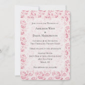 Romantische Blush Roze Glitter Bloemen Bruiloft Kaart (Voorkant)