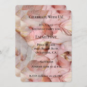 Romantische Blush Roze Goud Verjaardag Kaart (Voorkant / Achterkant)