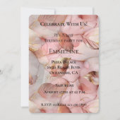 Romantische Blush Roze Goud Verjaardag Kaart (Voorkant)