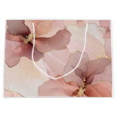 Romantische Blush Roze Gouden Bloem Bruids Bruilof Groot Cadeauzakje (Voorkant)