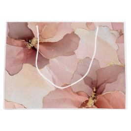 Romantische Blush Roze Gouden Bloem Bruids Bruilof Groot Cadeauzakje