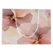 Romantische Blush Roze Gouden Bloem Bruids Bruilof Groot Cadeauzakje (Achterkant)