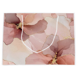 Romantische Blush Roze Gouden Bloemachtige Bruilof Groot Cadeauzakje