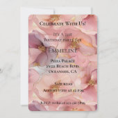 Romantische Blush Roze Gouden Glitz Bloemen Verjaa Kaart (Voorkant)