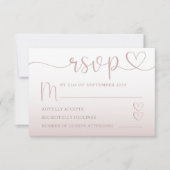 Romantische Blush Roze Gradient Wedding RSVP (Voorkant)