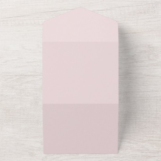 Romantische Blush Roze Ivoor Bloemen Bruiloft All In One Uitnodiging (Buitenkant)