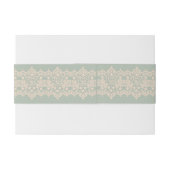 Romantische Blush Roze Kant Sage Groene Buik Band Uitnodigingen Wikkel (Achterkant Voorbeeld)