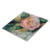 Romantische Blush Roze Perzik Goud Bloemen Liefde Tegeltje (Zijkant)