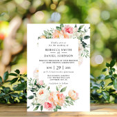 Romantische Blush Roze Pioenen Bloemen Land Bruilo Kaart