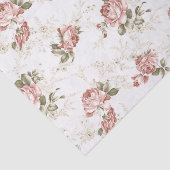 Romantische Blush Roze Rozen - Witte Achtergrond Tissuepapier (Detail)