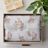 Romantische Blush Roze Rozen - Witte Achtergrond Tissuepapier (Geschenk)