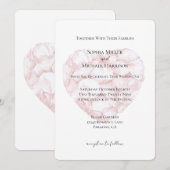 Romantische Blush Roze Rozenblaadjes Hart Huwelijk Kaart (Voorkant / Achterkant)