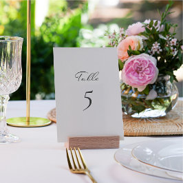 Romantische blush roze tafel nummer kaart