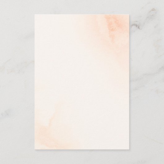 Romantische Blush Roze Waterverf Bruiloft Details Informatiekaartje (Achterkant)