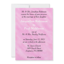 Romantische Blush Roze Waterverf bruiloft uitnodig