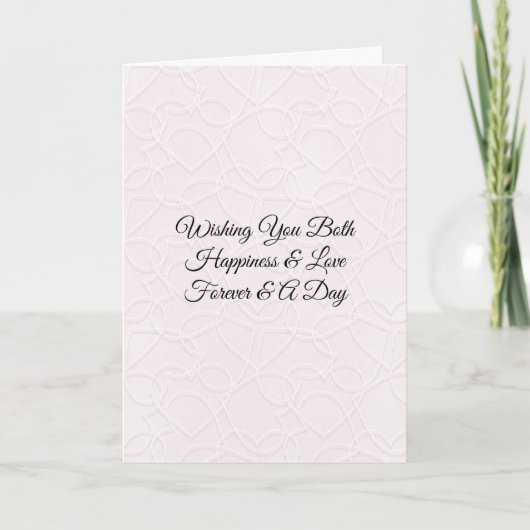 Romantische Blush Roze Witte Chic Harten Bruiloft Kaart (Voorkant)