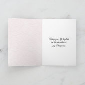Romantische Blush Roze Witte Chic Harten Bruiloft Kaart (Binnen)