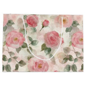 Romantische Blush Rozen Bloemen Huwelijk Groot Cadeauzakje (Achterkant)