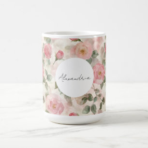 Romantische Blush Rozen Bloemen Koffiemok