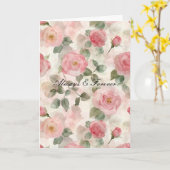 Romantische Blush Rozen Bloemen Voor Eeuwige Liefd Kaart (Gele Bloem)