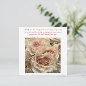 Romantische Blush Rozen Boeket Bruiloft Bedankbrie Bedankkaart (Staand voorkant)