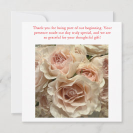 Romantische Blush Rozen Boeket Bruiloft Bedankbrie Bedankkaart