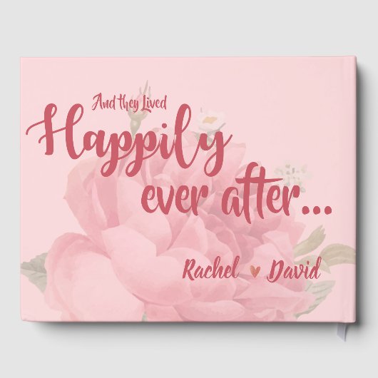 Romantische Blush Rozen bruiloft Gastenboek (Achterkant)