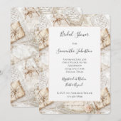 Romantische Blush Rozen Liefdesbrieven Bruiloft Kaart (Voorkant / Achterkant)