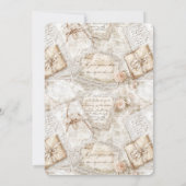 Romantische Blush Rozen Liefdesbrieven Bruiloft Kaart (Achterkant)
