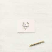 Romantische Blush Rozen Veren Hart Liefde Post-it® Notes (Op bureau)