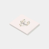 Romantische Blush Rozen Veren Hart Liefde Post-it® Notes (Schuin)