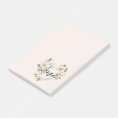 Romantische Blush Rozen Veren Hart Liefde Post-it® Notes (Schuin)