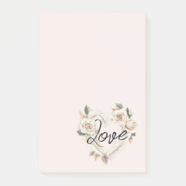 Romantische Blush Rozen Veren Hart Liefde Post-it® Notes