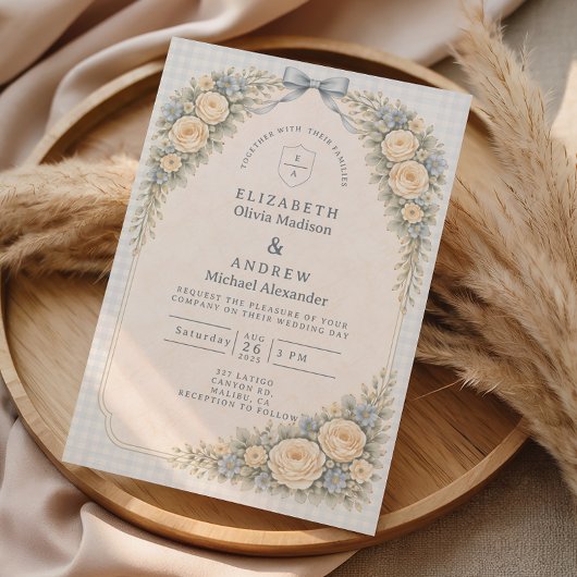 Romantische Blush Rozenboog Bruiloft Kaart