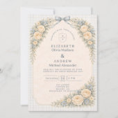 Romantische Blush Rozenboog Bruiloft Kaart (Voorkant)